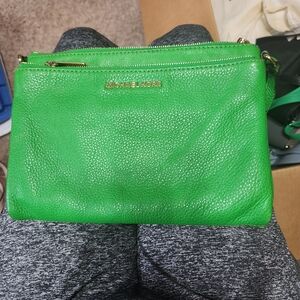 Michael Kors Vibrant Green Leather Clutch